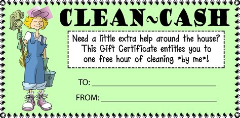 Free Printable Editable House Cleaning Gift Certificate Template